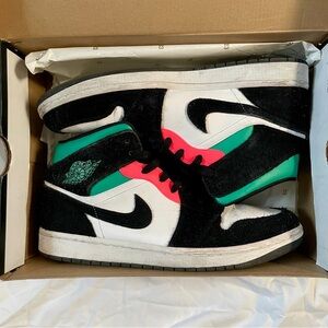 NIKE Air Jordan 1 Mid White Hot Punch Black Neptune Full Set